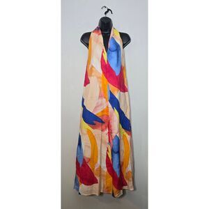 Banana Republic Linen Blend Twist Back Maxi Dress Size XL NWT Missing Belt